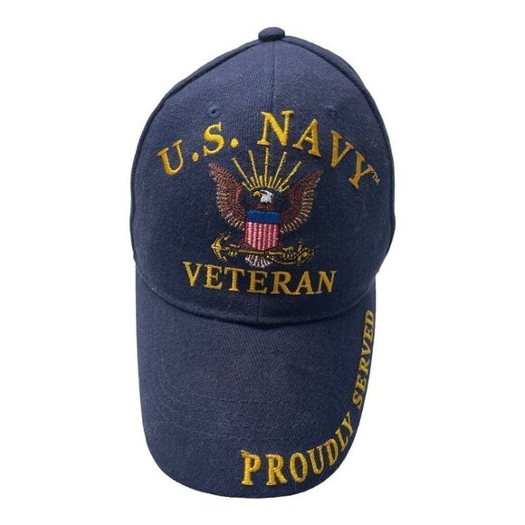 US Navy Veteran Navy Blue Hat/Cap - Picture 1 of 8